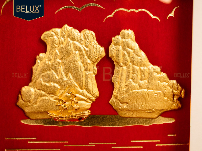 Tranh Vịnh Hạ Long Dát Vàng 24k 25x25cm